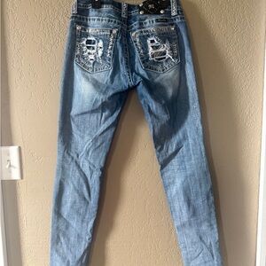 Miss Me Light Blue Distressed Skinny Jeans